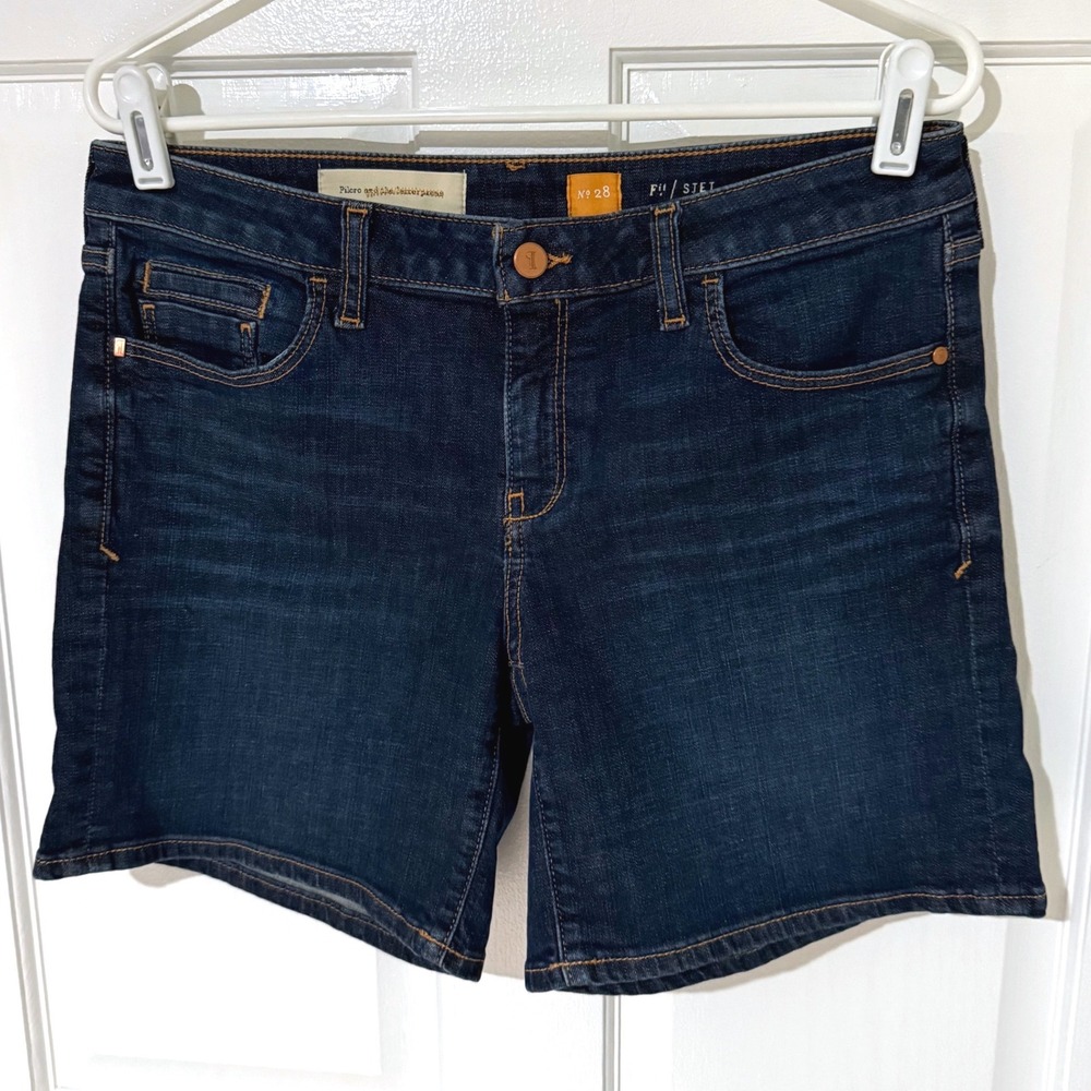 Pilcro and the Letterpress Stet Dark Wash Denim Shorts Womens 28 Anthro